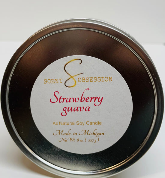 8oz. Strawberry Candle handcrafted with all natural soy wax , blended with high quality fragrance oils. 